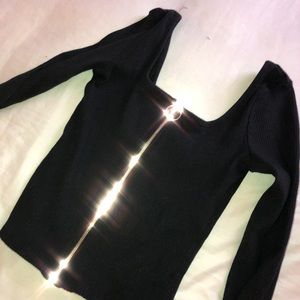 Ribbed scoop neck top